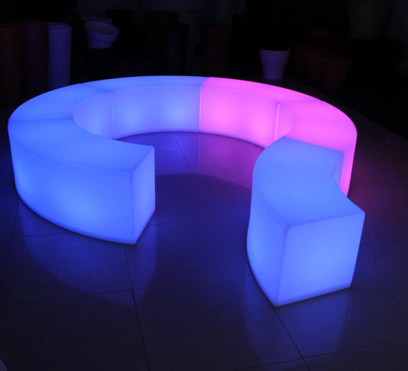 colors change outdoor Arc-shaped LED Funny Bar Stools