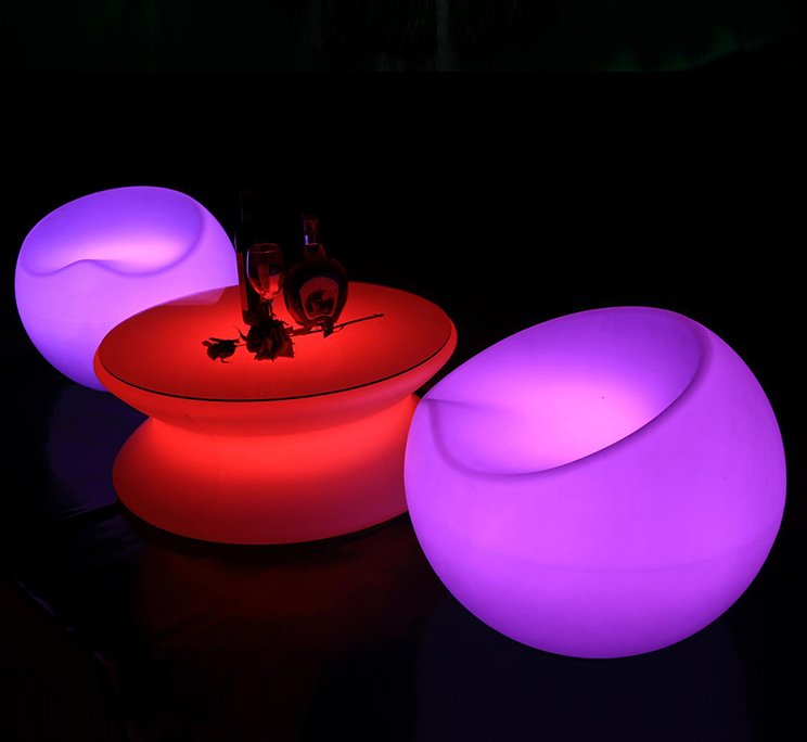 PE rechargeable color change outdoor led apple chair